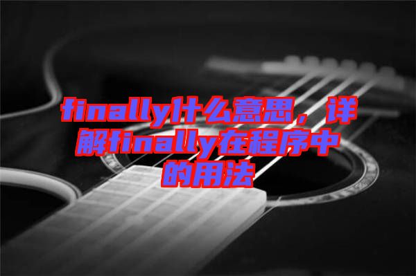 finally什么意思，詳解finally在程序中的用法