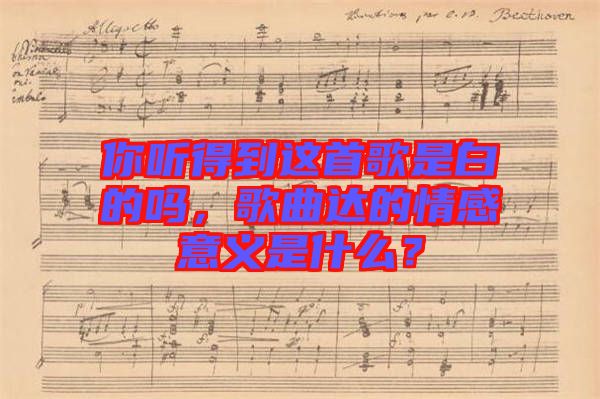 你聽得到這首歌是白的嗎，歌曲達(dá)的情感意義是什么？