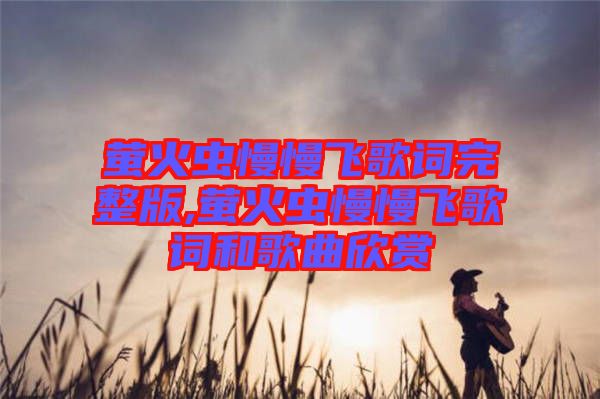 螢火蟲(chóng)慢慢飛歌詞完整版,螢火蟲(chóng)慢慢飛歌詞和歌曲欣賞