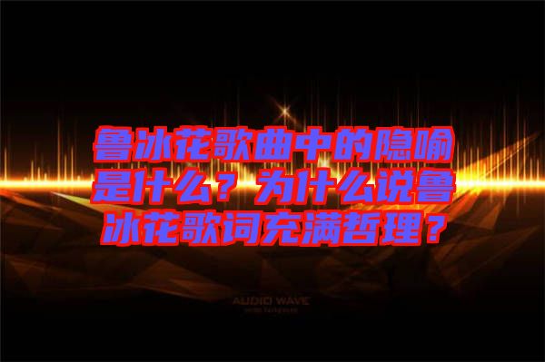 魯冰花歌曲中的隱喻是什么？為什么說魯冰花歌詞充滿哲理？