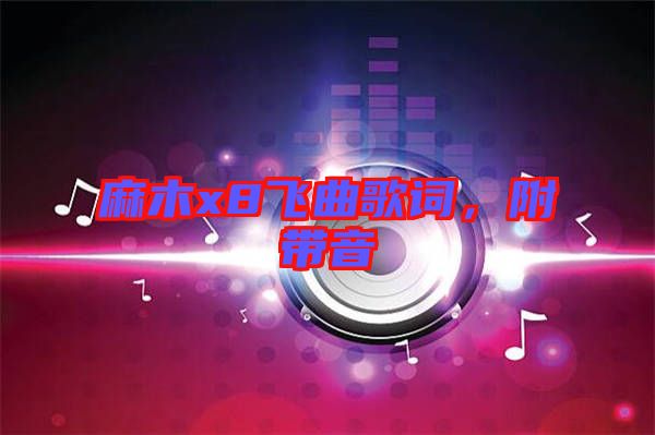 麻木x8飛曲歌詞，附帶音