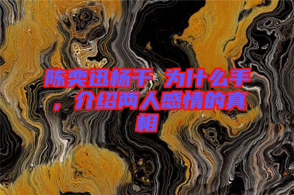 陳奕迅楊千嬅為什么手，介紹兩人感情的真相